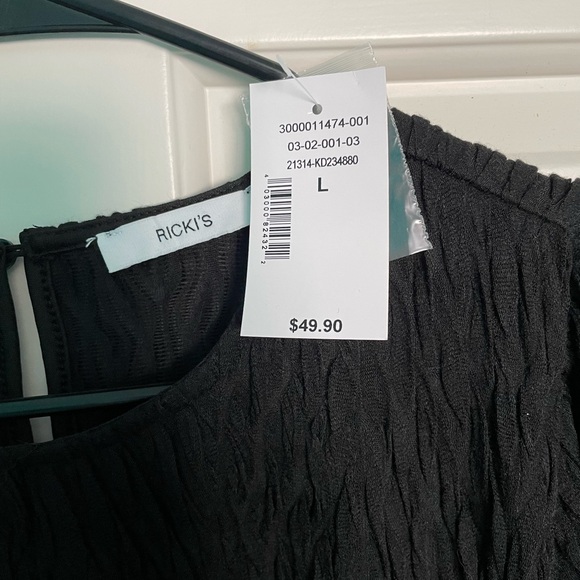 BNWT Black Long Sleeve Textured Knit - Picture 4 of 5